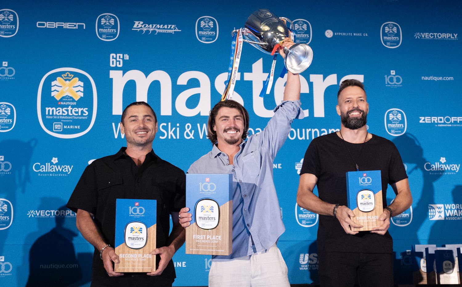 Men's jump podium at the 2025 Masters. Photo Johnny Hayward