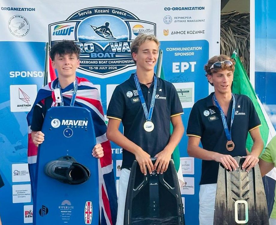 Marley O'Toole wins silver in Junior Men at the 2026 Boat Wakeboard Euros 