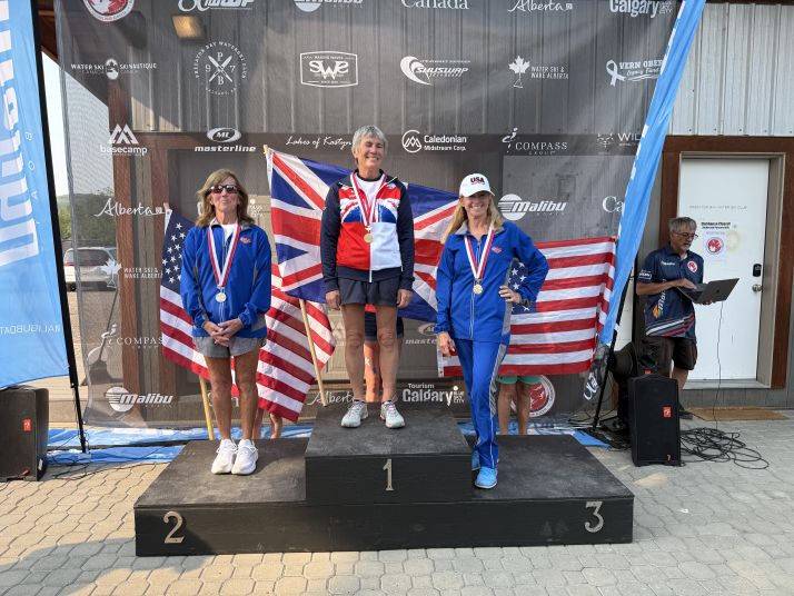 Philippa Shedd wins gold at the 2026 World Over 35 Waterski Championships - photo Johnny Hayward
