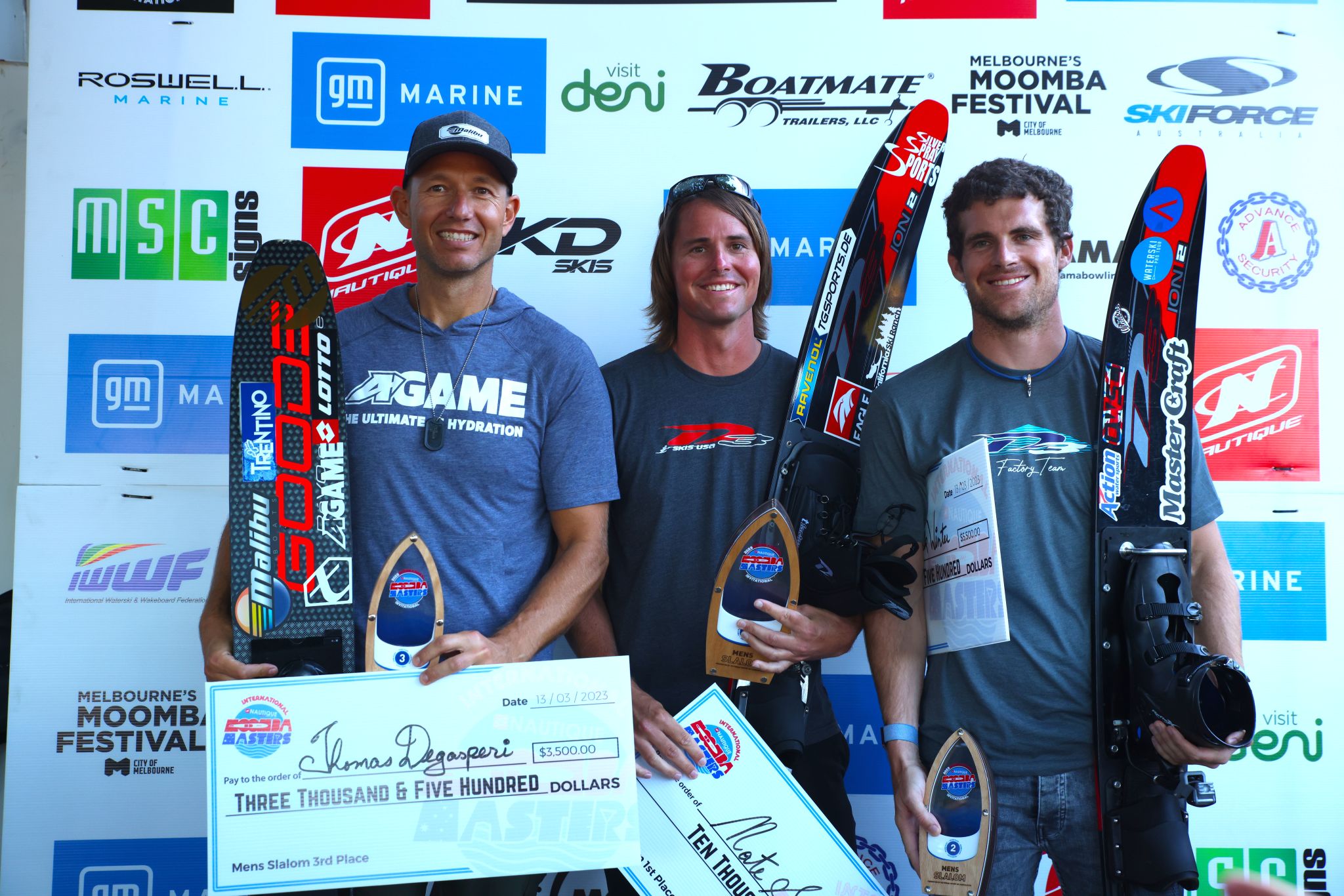 Men's slalom podium Moomba 2023