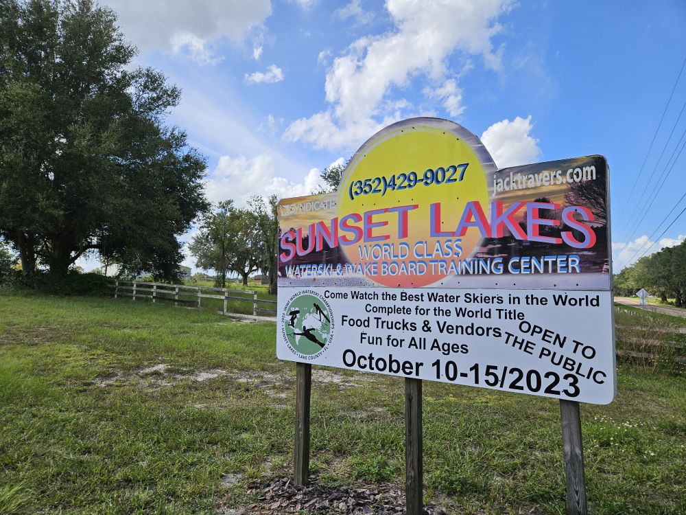 Sunset Lakes, site of the 2023 World Waterski Championships 