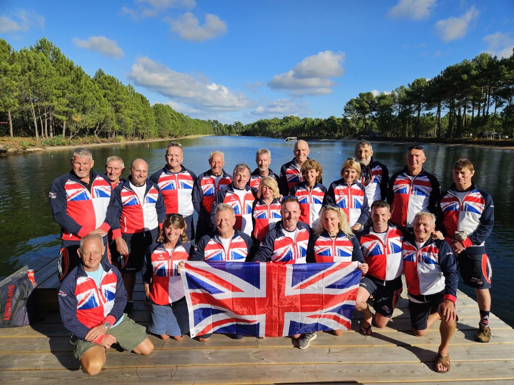 Most of the GB squad at the 2023 European +35 Waterski Championships 
